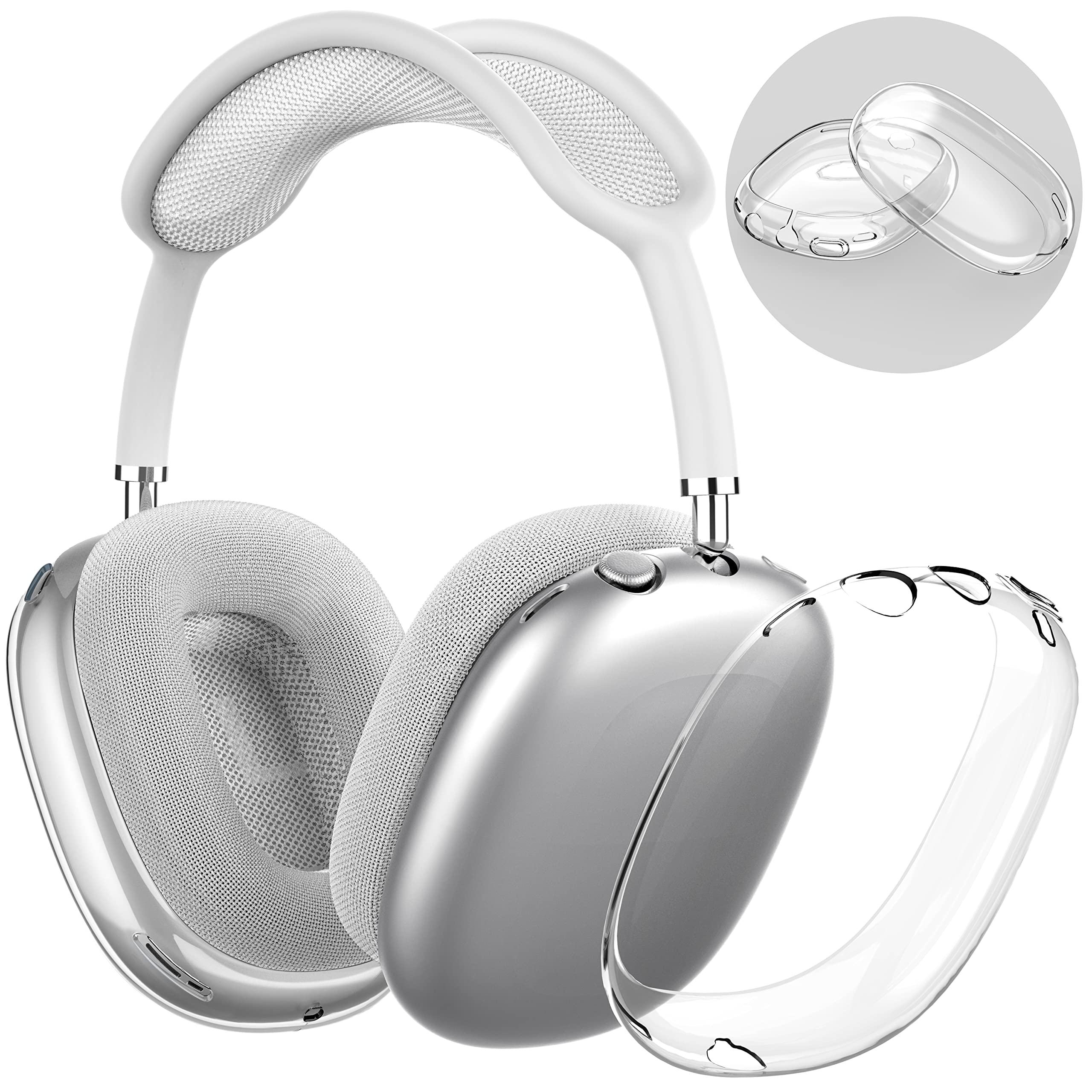 ZORBES Clear Case for AirPods Max Anti-Scratch TPU Cover for AirPods Max, One Pair TPU Protective Clear Case for AirPods Max, Not Include AirPods Max ZORBES Clear Case for AirPods Max Anti-Scratch TPU Cover for AirPods Max, One Pair TPU Protective Clear Case for AirPods Max, Not Include AirPods Max